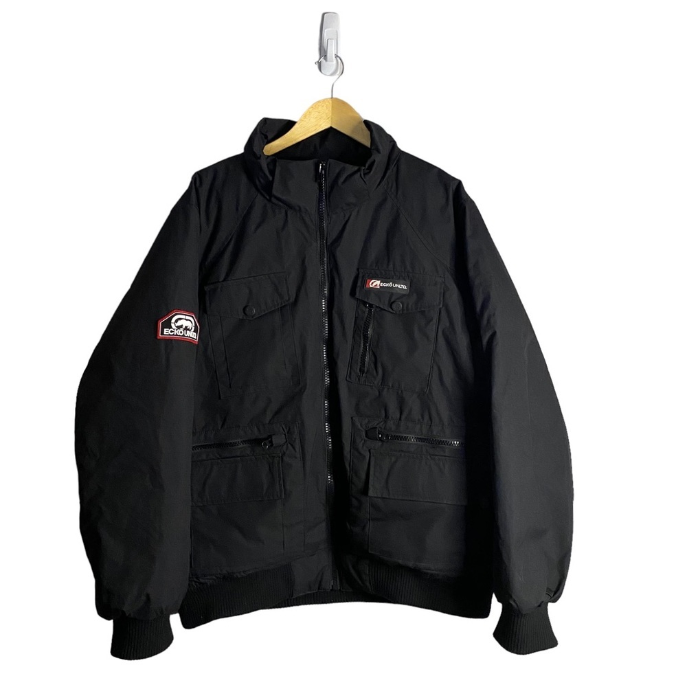 Ecko Unltd Men's Black Solid Full Zip Winter Wear Bomber Jacket